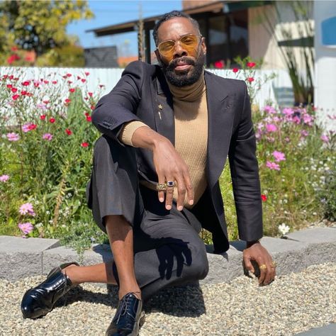 Instagram Style: Colman Domingo in Gucci for the NAACP Image Awards Press Day Colman Domingo Style, Coleman Domingo, Scorpio Fashion, Colman Domingo, Yellow Lens Sunglasses, Naacp Image Awards, African Royalty, Black Two Piece, Mens Spring Fashion