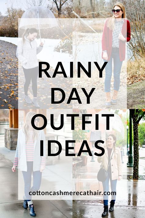 How To Wear Hunter Boots Outfits, Spring Rain Boots Outfit, Brunch Outfits Rainy Day, Nyc Rainy Day Outfit Winter, What To Wear With Rain Boots, Casual Rain Outfits, Weekend Rainy Day Outfit Casual, How To Wear Rain Boots With Jeans, How To Dress For Rainy Days