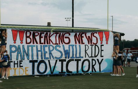 Football Crash Banners, Pep Rally Ideas, Run Through Signs, High School Football Posters, Cheer Banners, Football Banners, Spirit Posters, School Spirit Posters, Rally Idea