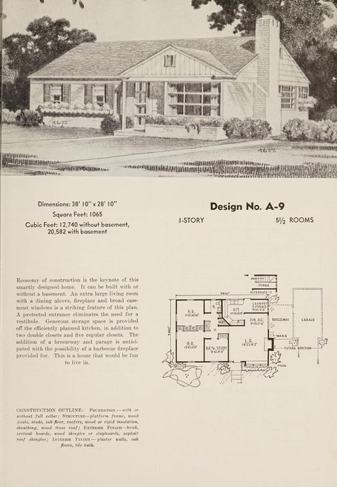 50 house plans for 1950 : Matern, Rudolph A. (Rudolph Albert), 1912- architect : Free Download, Borrow, and Streaming : Internet Archive 1950s Home Floor Plans, 1950 House Plans, 1950s House Plans, Storybook House Plan, 1950 House, Columbia University Library, 50s House, Mid Century Modern House Plans, Storybook House