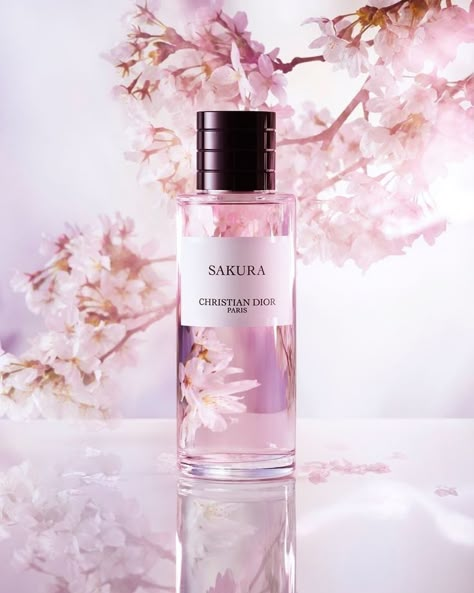 Spring Product Photography, Spring Perfume, Blossom Perfume, Cosmetic Creative, Perfume Bottle Design, Perfume Photography, Perfume Ad, Cherry Trees, Skincare Packaging