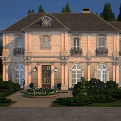 xSorcier — French ManorA French Countryside Manor with a... Old Money Sims House, French House Sims 4, Sims 4 Manor Cc, Sims 4 Manor House, Sims 4 Chateau, Sims 4 Manor, French Countryside House, Sims 4 Castle, Countryside Manor