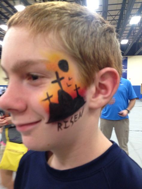 Christian Face Painting Ideas For Kids, Christian Face Paint, Christian Face Painting, Easy Easter Face Paint, Easter Facepainting Ideas Easy, Face Paint Easter Designs, Spring Facepainting Ideas, Easter Face Paint, Festival Face Paint