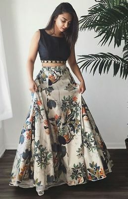 Top Selling Indian Lehenga Choli Flower Print Skirt Ethnic Wedding Dance Lengha | eBay Lehenga Crop Top, Skirt And Crop Top, Indian Lehenga Choli, Maxi Rok, Salwar Kamiz, Indian Gowns Dresses, Indian Lehenga, Ghagra Choli, Indian Gowns