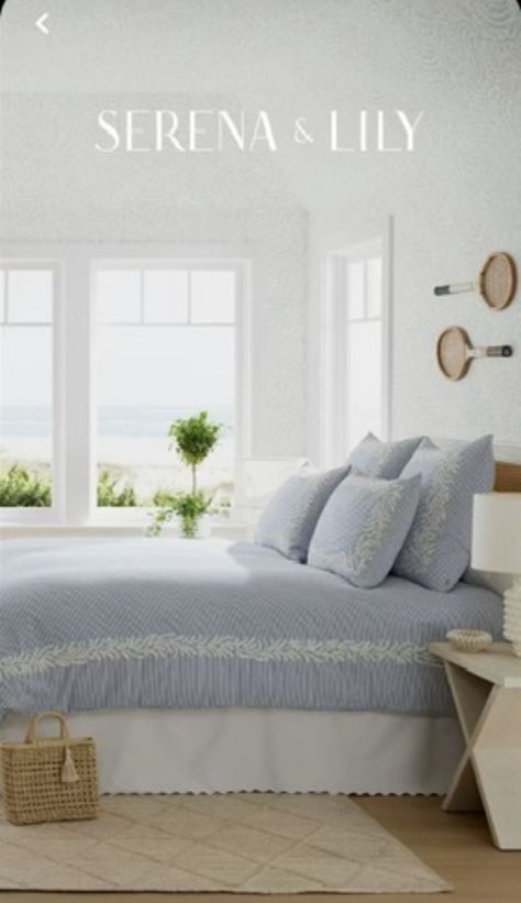 Goose Down Pillows, Summer Bedroom, Linen Sheet Sets, Room Ideas Aesthetic, Beach Bedroom, Cottage Ideas, Serena And Lily, White Cottage, Master Bedding