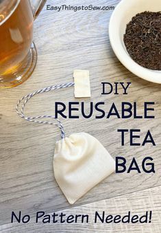 How to Sew a Reusable Muslin Tea Bag - Easy Things to Sew Tea Corner, Diy Tea Bags, Diy Tea, Medicinal Tea, Homemade Tea, Cute Sewing Projects, Tea Diy, Small Sewing, Sewing Instructions