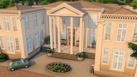 Sims 4 Mansion Del Sol Valley, Sims 4 Royal House, Sims 4 Old Money House, Old Money Sims 4, Sims 4 Mansion Luxury, Sims 4 Mansion, Old Money House, Big Mansions, Sims Inspiration