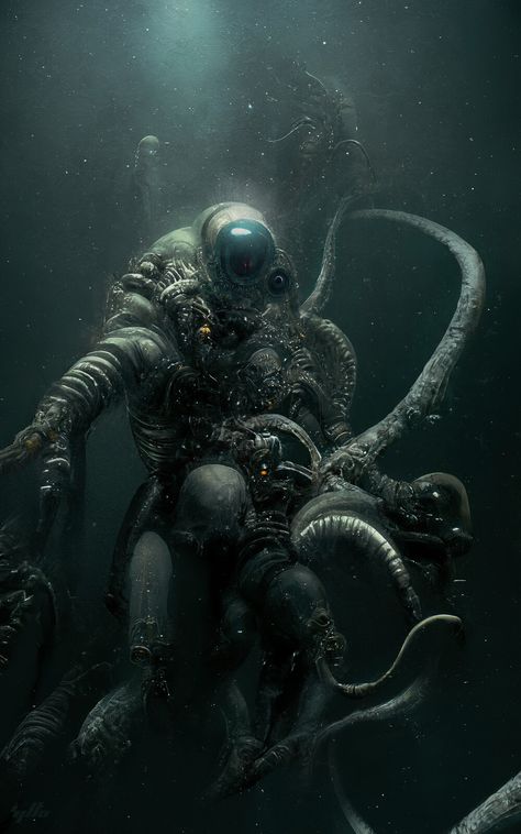 Deep Sea Horror Art, Deep Sea Horror Aesthetic, Sick Backgrounds, Horror Aesthetics, Sunless Sea, Dark Waves, Lovecraft Monsters, Scifi Art, Lovecraftian Horror