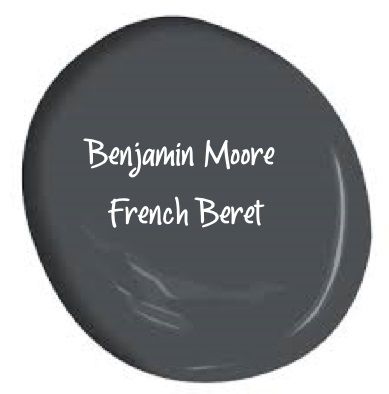 French Beret Paint, French Beret Benjamin Moore, Benjamin Moore French Beret, Grand Bathroom, Benjamin Moore China White, Blue Kitchen Interior, Benjamin Moore Bathroom, Navy Blue Kitchen Cabinets, Van Deusen Blue