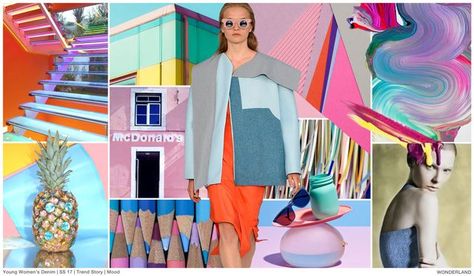 TRENDS // FASHION SNOOPS - WOMEN'S DENIM . SS 2017 | FASHION VIGNETTE | Bloglovin’ Fashion Mood Boards, Cartoon Doodles, Interactive Artwork, Color Trends 2017, Elephant Skin, 2017 Trends, Fashion Snoops, Fashion Silhouette, Fashion Forecasting