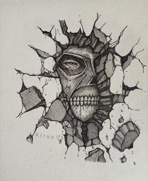 Colossal Titan, Attack On Titan Tattoo, Geometric Nature, Pen Sketch, Attack On Titan Art, Anime Tattoos, Pen Art, Tattoo Sketches, Pencil Sketch