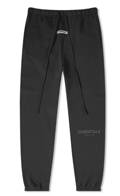 FEAR OF GOD ESSENTIALS Sweatpants in Black Fear Of God Sweatpants, Essentials Sweatpants, Jerry Lorenzo, Bottom Heavy, Track Pants Mens, Black Sweats, Sweatpants Outfit, Fear Of God Essentials, Hot Sneakers