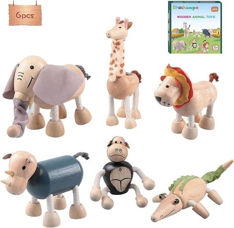 Amazon.com: 12PCS Bendable Wooden Animal Toys, Fun and Posable Animal Toys Figures for Early Education, Safari Wood Toy for Kids, Smooth Natural Wood, Wood Animal Learning Toy for Children : Toys & Games Animal Learning, Wood Animal, Children Toys, Animal Toys, Wooden Animals, Toy For Kids, Interactive Toys, Early Education, Wood Toys