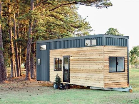 Modern Light Fittings, Trailer Homes, Pine Bedroom, Tiny House Company, 20ft Container, Tiny Home On Wheels, House Cladding, Tiny House Interior Design, Cozy Homes