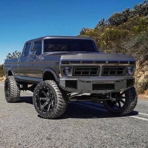 Ford Crew Cab, Trucks Chevy, Custom Pickup Trucks, Old Ford Trucks, Classic Ford Trucks, Old Pickup Trucks, Jeep Pickup, Jacked Up Trucks, Classic Pickup Trucks