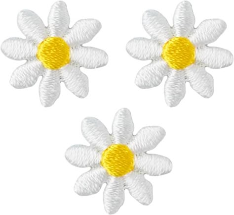 Applique Clothing, Applique Clothes, Clothing Iron, White Daisy Flower, Red Daisy, Flower Patch, Iron On Applique, White Daisy, How To Iron Clothes