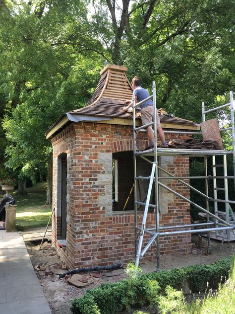 Stone Summer House, Brick Garden Building, Brick Garden Shed, Brick Garden Room, Brick Gazebo, Brick Shed, Posh Sheds, Garden Folly, Summer House Garden