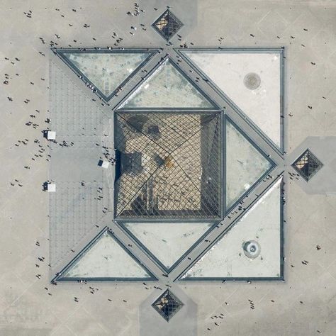 Aerial Imagery Depicts Iconic Modern and Contemporary Architecture in a New Perspective | ArchDaily Felix Candela, Perspective Images, I M Pei, Louvre Pyramid, France City, Buildings Photography, New Architecture, Urban Fabric, Doha Qatar