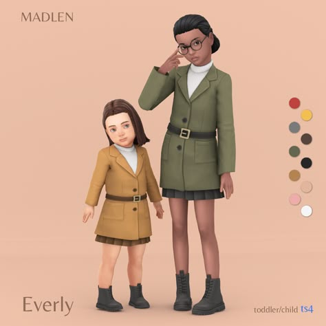 Everly Outfit | Madlen on Patreon Sims 4 Toddler Clothes, Lotes The Sims 4, Kids Maxi, Sims 4 Cc Kids Clothing, Sims Packs, Pelo Sims, The Sims 4 Packs, Sims 4 Children, Sims 4 Mm Cc