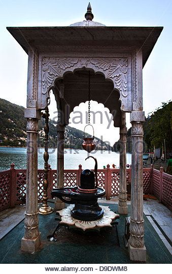 Shiva linga at a temple, Nainital, Uttarakhand, India - Stock Image Shiv Temple Design, Shiv Temple, Hindu Spirituality, House Temple, Nainital Uttarakhand, Sanskar Bharti Rangoli Designs, Durga Maa Paintings, Hampi India, Bhole Nath