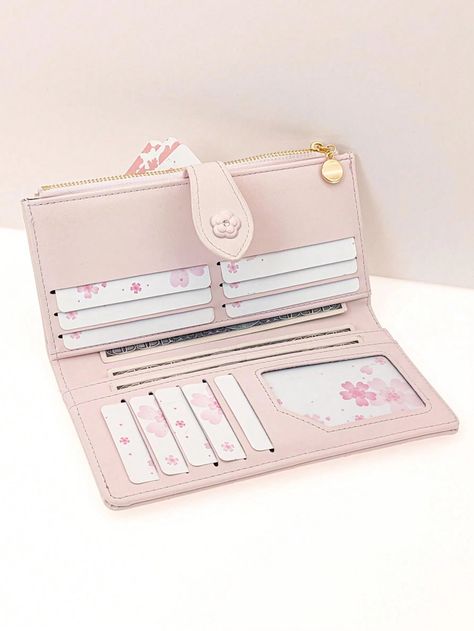 Bird in Bag - Exquisite Buckle Design Women's PU Wallet with Zipper and Multi-Functional Card Holder Pink Card Holder With Zipper Closure As Gift, Cute Rectangular Wallets With Zipper Closure, Cute Rectangular Wallet With Zipper Closure, Cute Daily Wallets With Zipper Closure, Cute Everyday Pink Wallets, Pink Everyday Wallet, Pink Card Holder With Zipper Closure For Daily Use, Pink Wallet With Zipper Closure For Daily Use, Cute Wallets