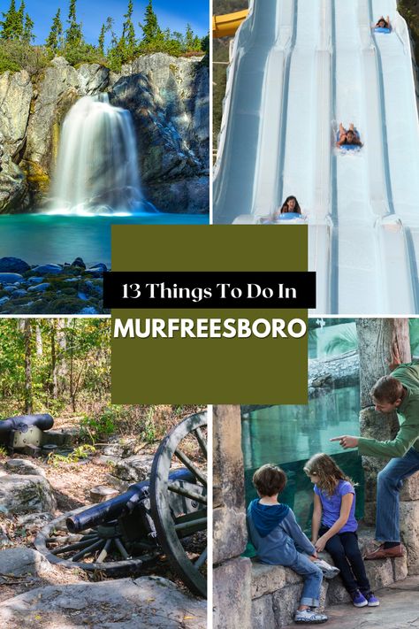 Discover Murfreesboro for yourself! Whether you're here to stay or just passing through, there's so much to see and do. From historical sites like the Old Stone Fort Museum & Park to modern attractions such as Bar Louie on Main Street, we have something for everyone. Check out our list of 13 exciting activities in Murfreesboro - what will be your next adventure? Things To Do In Murfreesboro Tn, Murfreesboro Tennessee Things To Do, Tennessee Waterfalls, Visit Nashville, Murfreesboro Tennessee, Us Destinations, Old Stone, Florida Travel, Train Rides