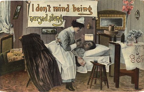 The Evolution of the Nurse Stereotype via Postcards: From Drunk to Saint to Sexpot to Modern Medical Professional | History | Smithsonian Private Duty Nursing, School Clinic, History Of Nursing, Nurse Halloween Costume, Nursing History, Clinic Decor, Nurse Art, Happy Nurses Week, Vintage Nurse