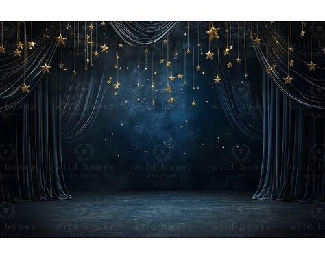 Acting Theatre, Dance Ballet, Digital Backdrops, Editing Software, Gold Star, Digital Background, Gold Stars, Midnight Blue, Drawing And Illustration