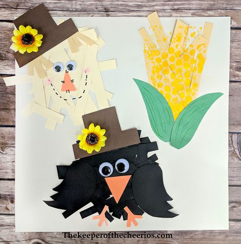 fall-strip-paper-craft-7 Crafts Elementary, Artwork For Kids, Scarecrow Ideas, Scrap Paper Crafts, Fall Decoration Ideas, Fall Sensory, Orange Craft, Kid Craft Ideas, Yellow Crafts