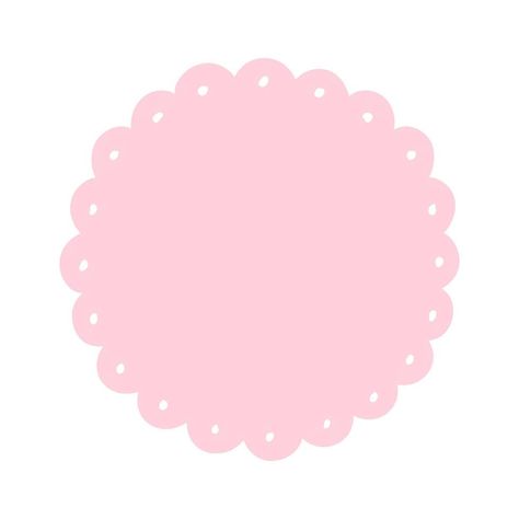 Scalloped Edge Circle Frame Badge Vector. Simple label sticker template. Cute vintage frill ornament. Vector illustration isolated on white background. Pink Circle Wallpaper, Cutecore Border Transparent, Pink Wallpaper Circle, Pink Circle Frame, Circle Scalloped Edge, Pink Lace Border Png, Circle Clipart, Circle Borders, Flower Logo Design