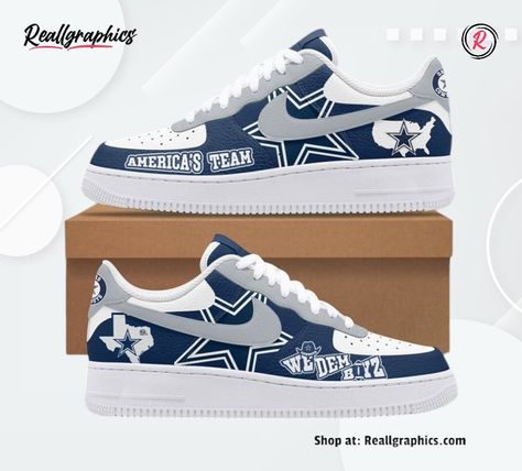 Dallas Cowboys x Nike Limited Edition Air Force 1 Sneaker, Cowboys Football Team Gifts Nike Limited Edition, Football Team Gifts, Cowboys Football, Team Gifts, Fan Gear, Dallas Cowboys, Football Team, Air Force 1, Step Up