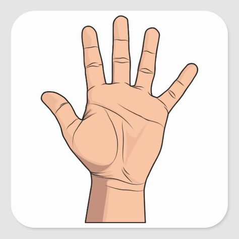 High Five Open Hand Sign Five Fingers Gesture Square Sticker | Zazzle.com Day Of Peace, International Day Of Peace, Hand Signals, Work Stickers, Hand Sign, Hand Pictures, Open Hands, Five Fingers, Cute Profile Pictures