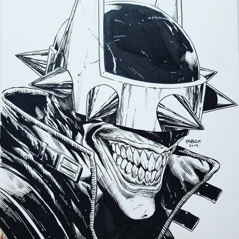 Batman Who Laughs Drawing, Batman Que Ri, Batman Art Drawing, Jason Fabok, The Batman Who Laughs, Ryan Ottley, Batman Who Laughs, Joker Drawings, Joker Comic