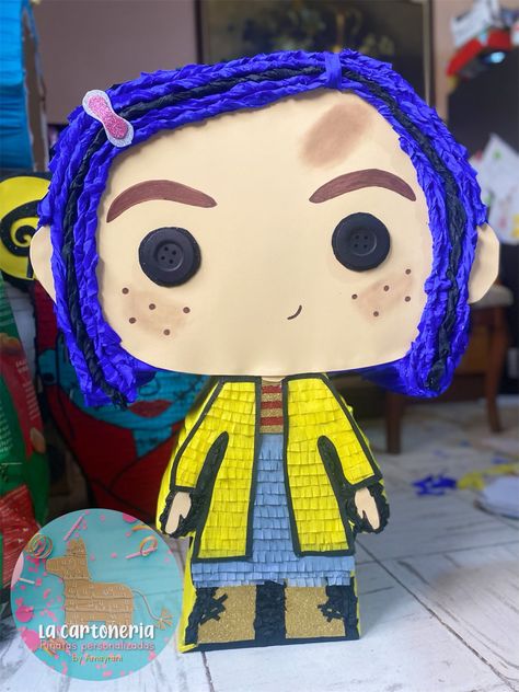 Coraline Party Ideas, Coraline Party Decorations, Coraline Birthday Party Ideas, Coraline Theme, Caroline Birthday, Coraline Party, Coraline Birthday, Coraline And Wybie, Piñata Ideas