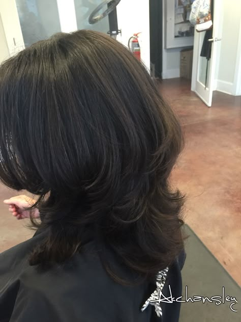 Beautiful layered hair cut for a fresh look!!! Noticeable Layers Hair, Flowy Layered Hair, 2 Layered Hair, Steps Haircut For Short Hair, Indian Layered Hair, Volume Layer Haircut Short, Black Short Hair With Layers, 2 Step Haircut, Step Cut Short Hair