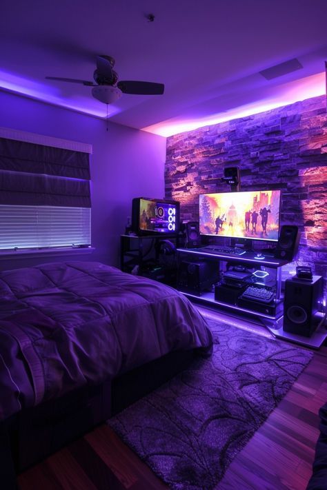 Room Ideas For Teen, Lofted Cabin, Best Master Bedrooms, First Apartment Tips, Apartment Tips, Hypebeast Room, Neon Bedroom, Apartment Designs, Interior Design Games