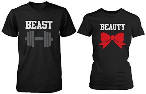 Wedding Day Shirts, Cute Couple Shirts, Disney Couple Shirts, Couple T Shirts, Beauty Beast, Matching T Shirts, Couple Tees, Matching Couple Shirts, Couple Tshirts