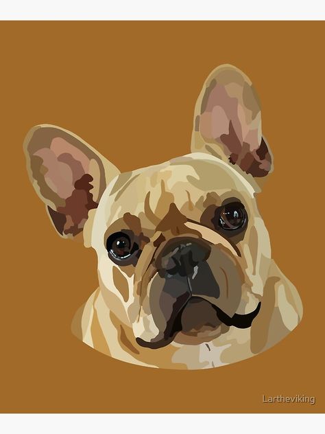 "French Bulldog Hand Drawn Digital Art" Mounted Print for Sale by Lartheviking | Redbubble Frenchie Painting Easy, Dog Sketching, French Bulldog Tan, Frenchie Art, French Bulldog Drawing, French Bulldog Painting, Dog Rug, French Bulldog Art, Dog Sketch