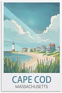 LLYCUAOO Cape Cod Massachusetts Vintage Travel Posters 08x12inch(20x30cm) Canvas Art Poster And Wall Art Picture Print Modern Family Bedroom Decor Posters, Unframe-style Cape Cod Poster, Bedroom Decor Posters, Family Bedroom, Cape Cod Massachusetts, Decor Posters, Wall Art Picture, Wall Art Pictures, Vintage Travel Posters, Modern Family