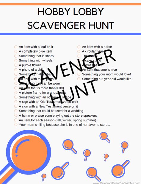 Hobby Lobby Scavenger Hunt for Kids - Celebrate Every Day With Me Hobby Lobby Scavenger Hunt, Target Scavenger Hunt, Shopping Scavenger Hunt, Scavenger Hunt For Kids, Do You Know What, Scavenger Hunt, New Hobbies, Crafty Stuff, Lesson Plan