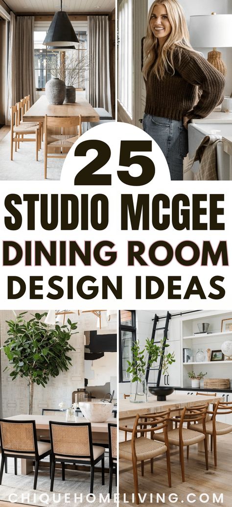 Step into the epitome of modern elegance with our curated collection of 24 Modern and Elegant Studio McGee Dining Rooms. Studio McGee's design mastery takes center stage in these carefully crafted dining spaces, where sophistication meets contemporary allure. Dive into a world of curated color palettes, stylish furniture selections, and thoughtfully detailed decor that transforms dining into an experience. Studio Mcgee Dining Room, Mcgee Dining Room, Studio Mcgee Dining, Dining Room Layout, Dining Room Design Ideas, Transitional Dining, Multifunctional Space, Dining Room Storage, Room Design Ideas