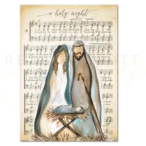 Nativity by Rebeca Flott Arts, Digital File, - Etsy Christmas Navity Decor, Manger Scenes Nativity Diy Painting, Christmas Hymns Art, Nativity Painting On Canvas, Nativity Scene Drawing, Nativity Scene Painting, Nativity Images, Christmas Nativity Images, Hymnal Crafts