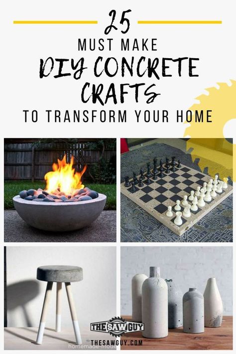 Check out these 25 Must Make #DIY #Concrete #Crafts To Transform Your Home. #concretecrafts #concretecraftsdiy Cement Diy, Concrete Diy Projects, The Saw, Diy Concrete, Concrete Crafts, Diy Projects For Kids, Concrete Projects, Outdoor Diy Projects, Cement Crafts