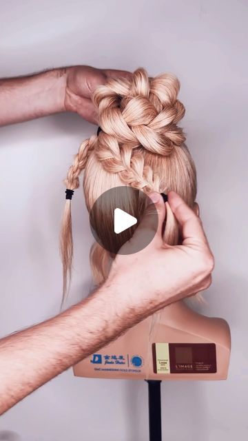 Mark Nelson-Wolter on Instagram: "✨💕 2 PONY, DOUBLE BRAIDED TOP KNOT HAIR TUTORIAL! @markjohnhair Hair Up Do Tutorials! 💕✨ 
.
.
#braids #braidstyles #braidideas #braidhairstyles #braidgang #updo #updos #hairvideo #hairvideos #hairup #hairups #weddinghair #bridalhair #topknot #hairideas #hairlife #hairlove #hairfashion #hairreels #igreels #hairtutorial #hairtutorials #braider #braiddesigns #hairart #hairartist #artistic #facelessmarketing #faceless" Braided Top Bun, Hair Knot Tutorial, Top Knot Hair, Hair Up Do, Knot Hair, Top Knot Hairstyles, Braid Designs, Braided Bun, Hair Life