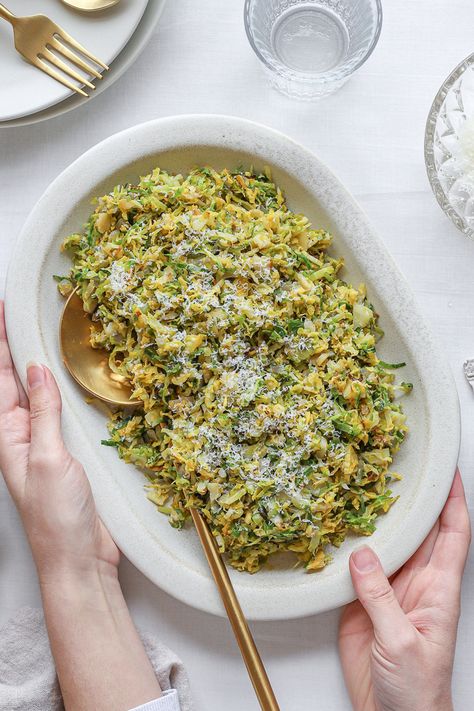 Parmesean Brussel Sprouts, Shaved Brussels Sprouts Recipe, Sprout Recipe, Shaved Brussel Sprout Salad, Shaved Brussel Sprouts, Crispy Brussel Sprouts, Sprouts Recipe, Shredded Brussel Sprouts, Sprouts Salad