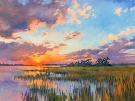 Arte Peculiar, Sunrise Painting, Sunrise Landscape, Canvas For Beginners, Acrylic Landscape, Pastel Landscape, Pastel Paintings, Landscape Art Painting, Sky Painting