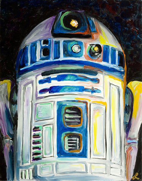 R2d2 Painting, Star Wars Canvas Painting, Star Wars Painting, Star Wars Droids, Star Wars R2d2, Paint Nite, Wood Stars, Star Wars Artwork, Star Wars Tshirt