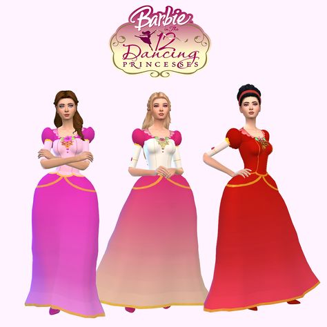 Sims 4 Cc Barbie Princess, Barbie Cc Sims 4, Barbie Sims 4 Cc, Sims 4 Barbie Cc, Princess Genevieve, Barbie 12 Dancing Princesses, Kawaii Clothes Goth, Sims 4 Anime, 12 Dancing Princesses