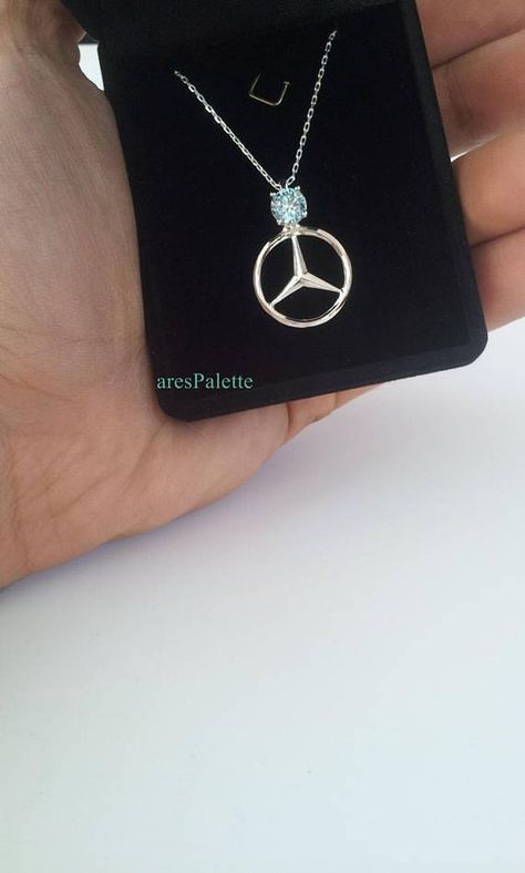 Swarovski Car Tuning Mercedes-Benz Necklace ''Blue Edition'' Handmade #swarovski #luxury #blacksaphir #car #logo #emblem #crystal Necklace With Blue Stone, Mercedes Wallpaper, Car Jewelry, Logo Emblem, Car Logo, Car Emblem, Swarovski Stones, Car Logos, Car Tuning