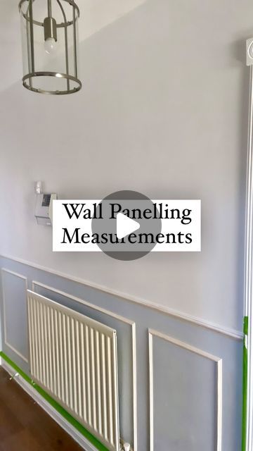 Vee || Home Decor || DIY Home Projects || Gardening on Instagram: "📐Wall Panelling Measurements 📐

I always get asked about the measurements of my DIY wall panelling projects, so I am answering that question today.

Below are the measurement for my hallway wall panelling project:

1️⃣ The Dedo rail is 95cm from the top of the skirting board 

2️⃣ The panelling on either side of the radiator are the same size, they are 41cm wide x 70.5cm high. The panelling around the radiator is 117.5cm wide x 70.5cm high

3️⃣ All the gaps (gaps between each panelling box; the gap between the dedo rail and panelling box; the gap between the bottom panelling panel and the skirting board; and the gap between the panelling box and the wall) are 9.8cm wide. I used my off-cut template to create all the gaps🪚 Wall Panelling Around Radiator, Panelling Around Radiators, Radiator Panelling, Panelling Radiator, Panelling Measurements, Hallway Wall Panelling, Half Panelled Walls, Wall Radiators, Hallway Panelling